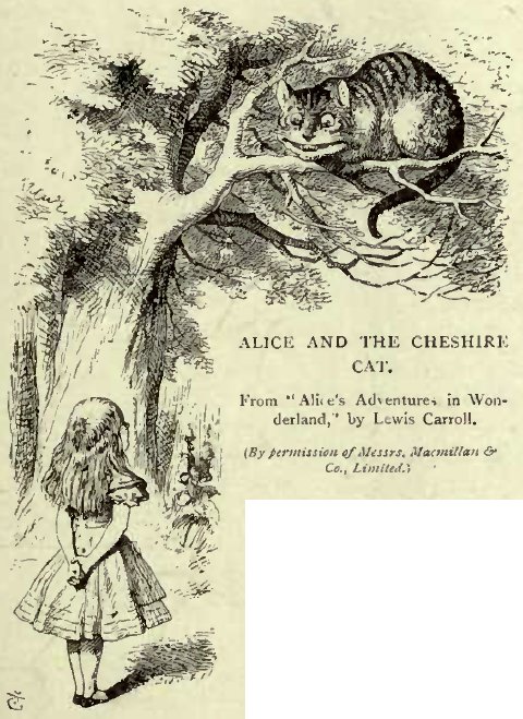 ALICE AND THE CHESHIRE CAT.